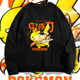 Men and Women Pokemon Pikachu Hoodie Crew Neck Pullover Sweatshirt