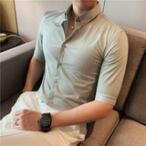Men Shirts Summer Men's Half Sleeve Shirt Embroidered Shirt
