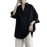Men's Shirts Summer Men's Striped Shirt Shirt Large Size Men's Clothing