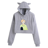 Dreamwastaken Men's Novelty Hoodies Dream Merch Shirt Fashion Cat Ears Exposed Navel Hooded Women's Sweater