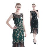 The Great Gatsby Prom Dresses round Neck Sleeveless Peacock Dress