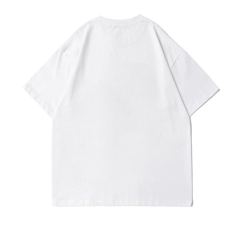 Men T Shirt Summer Casual Tops Letter Print Short-Sleeve T-shirt Men's Fashion Brand round Neck Half Sleeve Trendy Loose Pullover