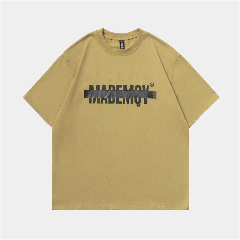 2022 summer man outputs letter print short sleeve