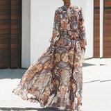 Beth Dutton Bohemian Dress Winter Autumn Midi Dresses Printed Dress