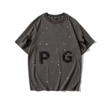 Men T Shirt Summer Casual Tops Men's Clothes Summer Wear Vintage Men's Shorts Casual Loose Letter Printed T-shirt