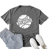 Boy Mama T Shirts Baseball Mama Pattern Printed T-shirt