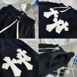 CHH Chrome Heart Shorts Spring/Summer Leather Patchwork Elastic Casual Shorts Men and Women