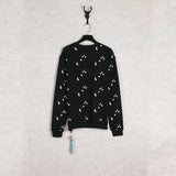 Off White Long Sleeve Round Neck Sweater Autumn And Winter Printed Pattern Crew Neck Pullover Sweatshirt