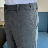 Men Trousers Casual Pants Slim Fit Elasticated Waist Trousers
