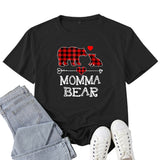 Boy Mama T Shirt Mama Bear Mother Pattern Printed Short Sleeve T-shirt
