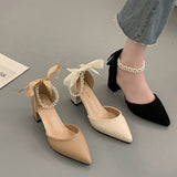 Nude Block Heel Sandals French High Heels
