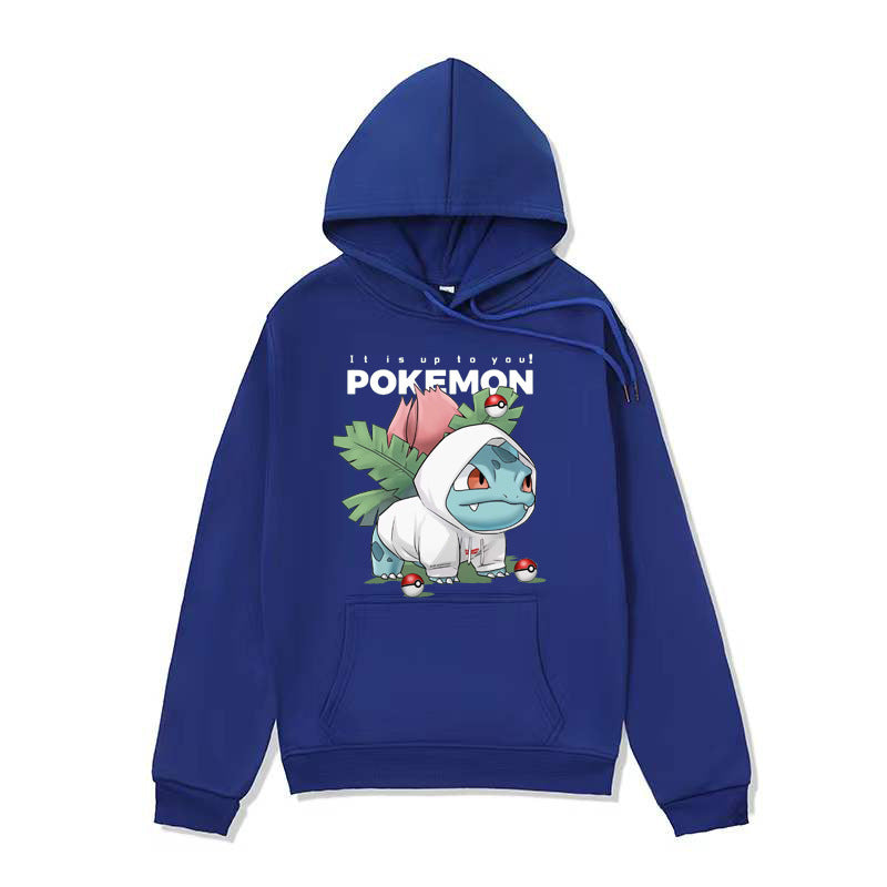 Men and Women Pokemon Pikachu Coat Men's Sweater Fleece-Lined Thickened Spring and Autumn