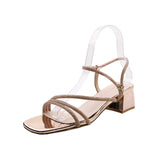Nude Chunky Heel Sandals