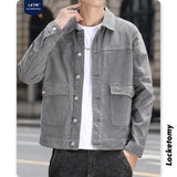 Corduroy Patch Jacket Men's Spring and Autumn Corduroy Slim Fit