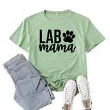 Boy Mama T Shirts Lab Mama Letter Print Short-Sleeve T-shirt