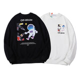 Off White Sweatshirts Long Sleeve round Neck Sweater Autumn and Winter Pattern Terry Sweater for Men and Women