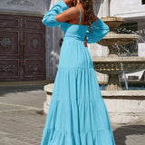 Women Bohemian Dress Summer Women's Fashion Sexy Solid Color Dress