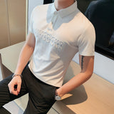 Men Polo Shirts Slim Fit Lapel T-shirt