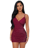 Women Exotic Dresses Sexy Deep V Pleated Slim Dress