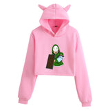 Dreamwastaken Men's Novelty Hoodies Dream Merch Shirt Fashion Cat Ears Exposed Navel Hooded Women's Sweater