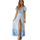 Beth Dutton Bohemian Dress Summer Spring Midi Dresses Summer Printed Dress Short Sleeve Beach Vacation Dress
