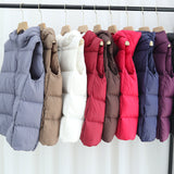 Women Winter Coats Puffer down Vest Winter Hooded down Vest Female Short Chic