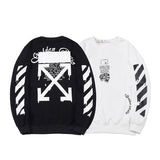 Off White Sweatshirts Long Sleeve round Neck Sweater Autumn and Winter Letter Arrow Pattern Terry Sweater for Men and Women