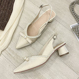 Nude Block Heel Sandals Bow Sandals
