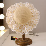 Straw Hat Mesh Little Daisy Seaside Beach Hat Princess Hat Children's Straw Hat