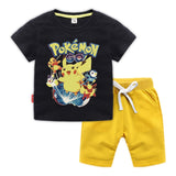 Children Pokemon Pikachu Tshirts & Shorts Cotton Short Sleeve Shorts Two Pieces Neutral