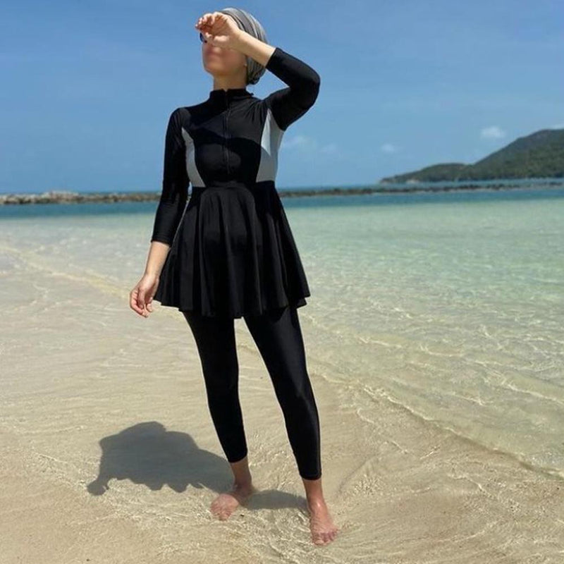 Burkini Swimwear Muslim Fashion Outfits Fashionable Simple Swimsuit for Women