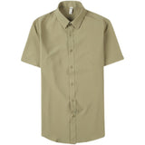 Men Shirts Solid Color Business Short Sleeve Shirt