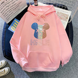 Slogan Graphic Hoodie Velvet Padded Hooded Sweatshirt Women's Coat