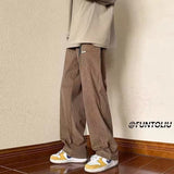 Men Cargo Pants Overalls Men's Straight-Leg Pants Tall Trousers