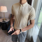 Men Polo Shirts Embroidered T-shirt Slim Lapel