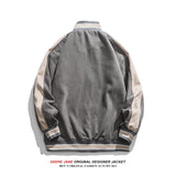 Men Baseball Jacket Spring Colorblock Baseball Uniform Loose All-Matching Jacket