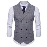 Tuxedo Vests Men Suit Vest Plaid Business Fashion Men's Vest