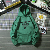 Slogan Graphic Hoodie Blue Printed Coat