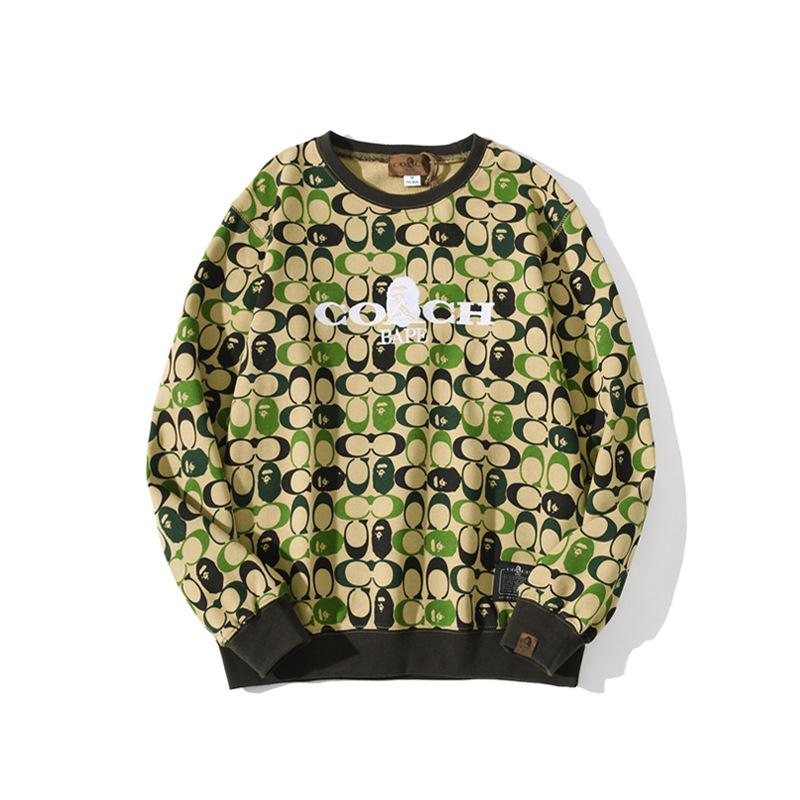 Shark Print Sweatshirt Shark Head Little Dinosaur Camouflage Pullover Sweater Men's and Women's Coats