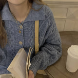 Beth Dutton Outfits Lapel Cable-Knit Sweater Coat Women's Autumn and Winter Loose Long Sleeves Outerwear Knitted Cardigan