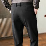 Men Trousers Slim Fit Business Casual Pants