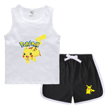Children Pokemon Pikachu Tshirts & Shorts Casual Sweat Wicking Suit Neutral