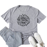 Boy Mama T Shirt Sunflower Mama Printed T-shirt