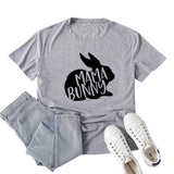 Boy Mama T Shirt Mama Bunny Pattern Printed Short Sleeve T-shirt