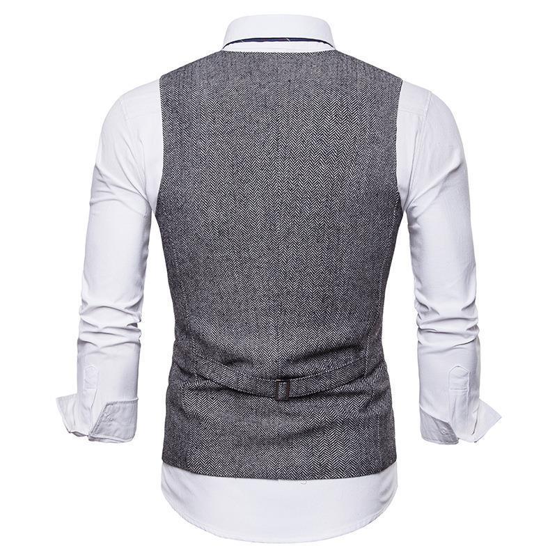 Tuxedo Vests Men Suit Vest Vest Suit Men's plus Size Men's Fashion Single Row Vest