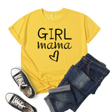 Boy Mama T Shirt Girl Mama Printed Short Sleeve round Neck T-shirt