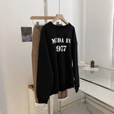 Harvard Sweatshirt 1977 Printed Pullover round Neck Fleece-Lined Sweater