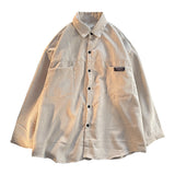 Corduroy Patch Jacket Corduroy Shirt Men's Long Sleeve Retro Casual Spring and Autumn