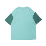 Men T Shirt Summer Casual Tops Contrast Stitching Short Sleeves T-shirt Men's round Neck Half Sleeve Harajuku Style Trend Multicolor Half Sleeve