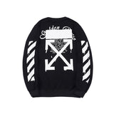 Off White Sweatshirts Long Sleeve round Neck Sweater Autumn and Winter Letter Arrow Pattern Terry Sweater for Men and Women
